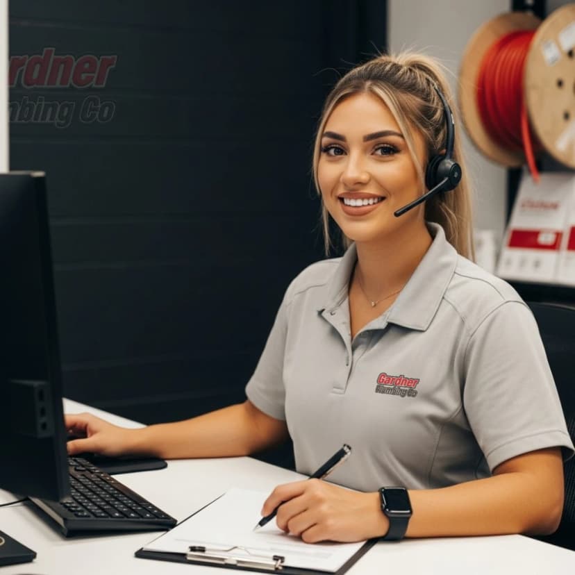 Gardner Plumbing customer service representative ready to take your emergency call