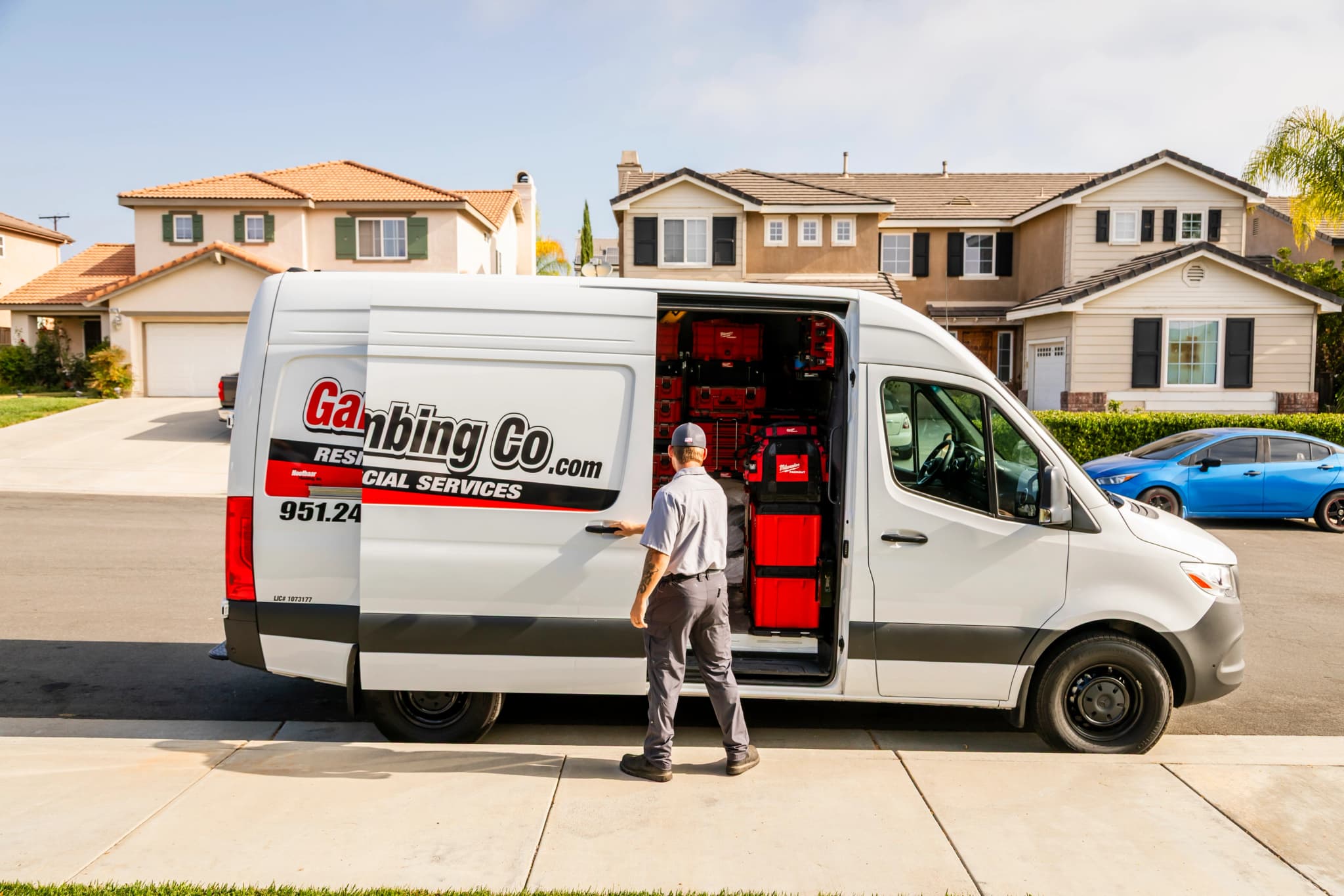 Gardner Plumbing Co. repiping technician on site