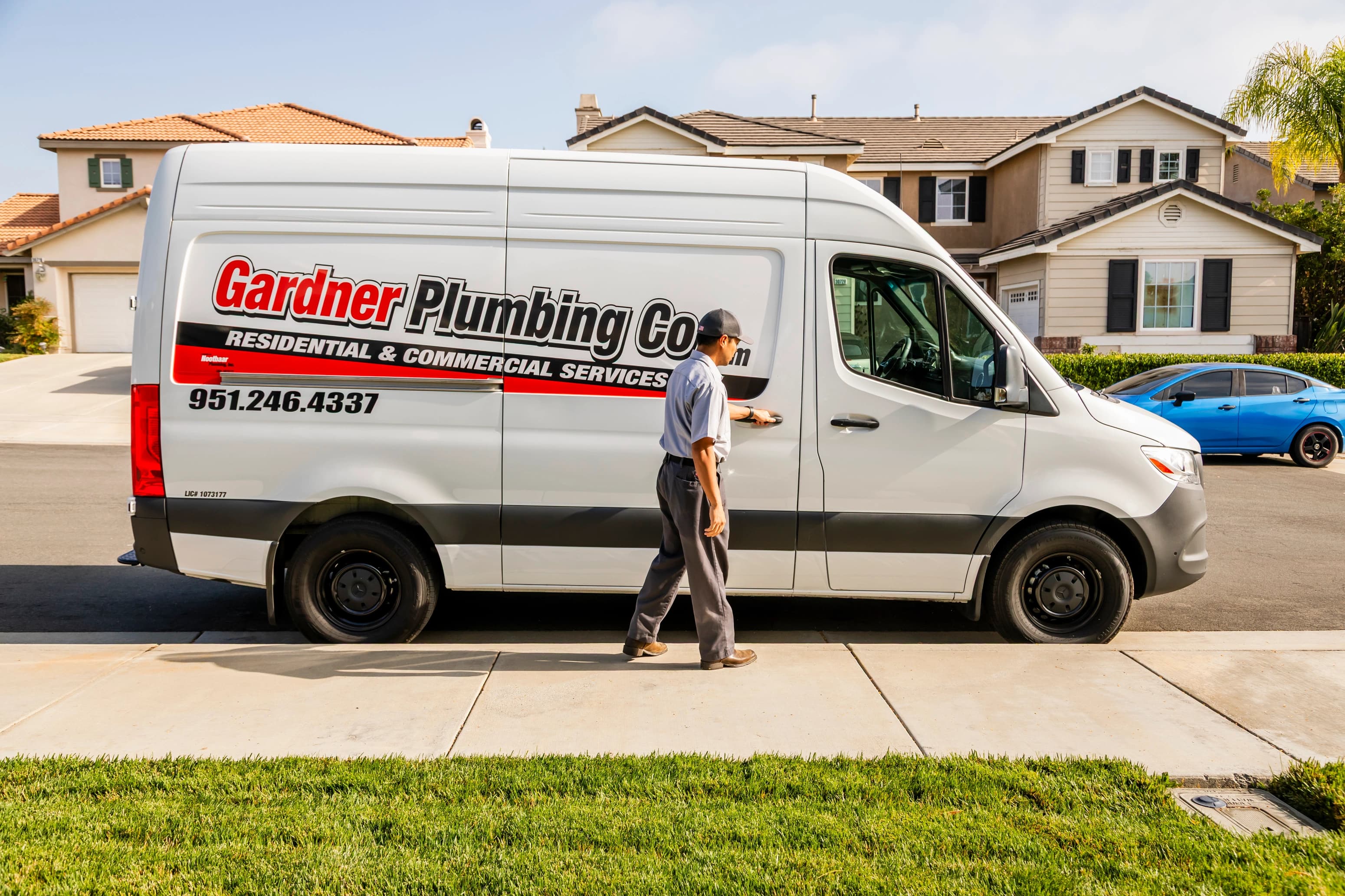 Gardner Plumbing Co. service van ready to respond — The Gardner Shield membership program